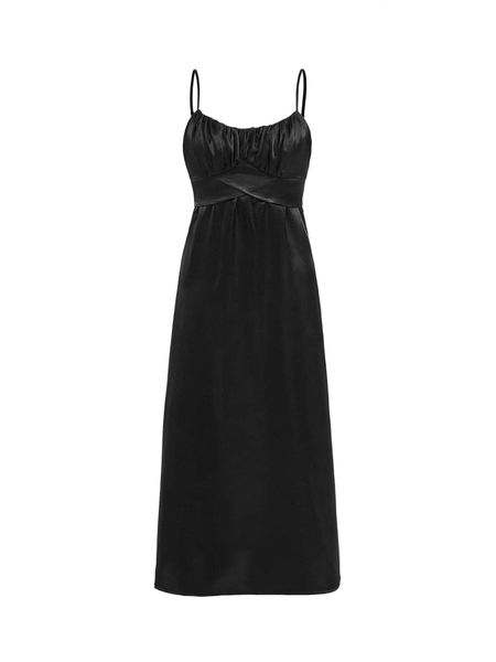 

mod ruched bust satin cami dress t3wd#, Black;gray