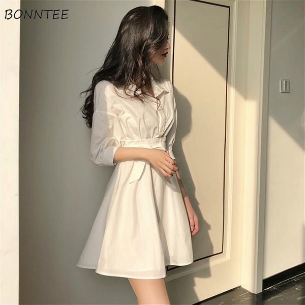 

dress women trendy vintage white high waist french belt female mini dresses party night club summer leisure lady sundress, Black;gray