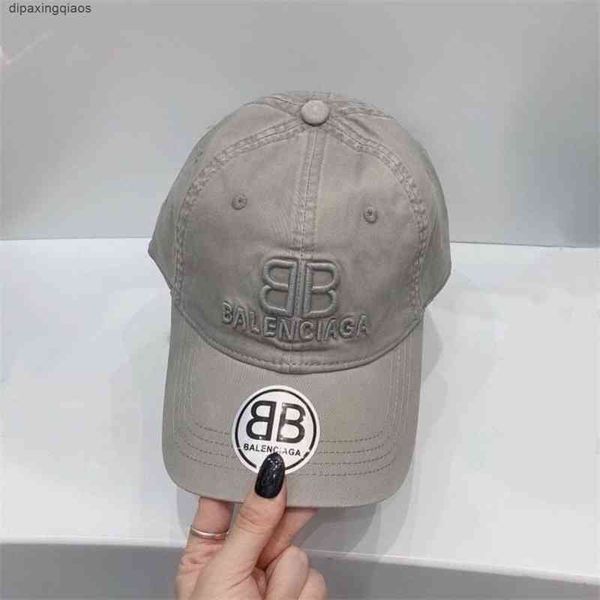 

balencaigass ball caps designer ball letter new embroidered letters duck tongue washed cloth used men's and women's sun visor tren, Blue;gray