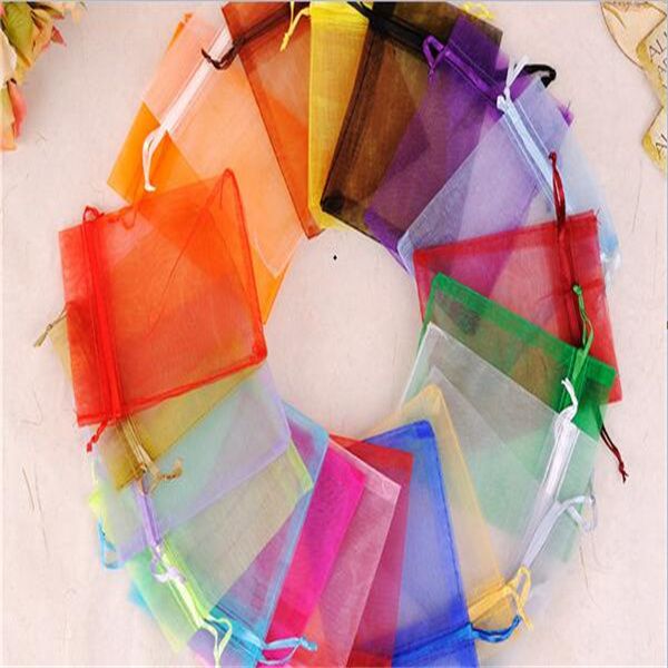 

7x 9 cm plain gift candy organza bag jewelry packaging bundling ab602, Pink;blue