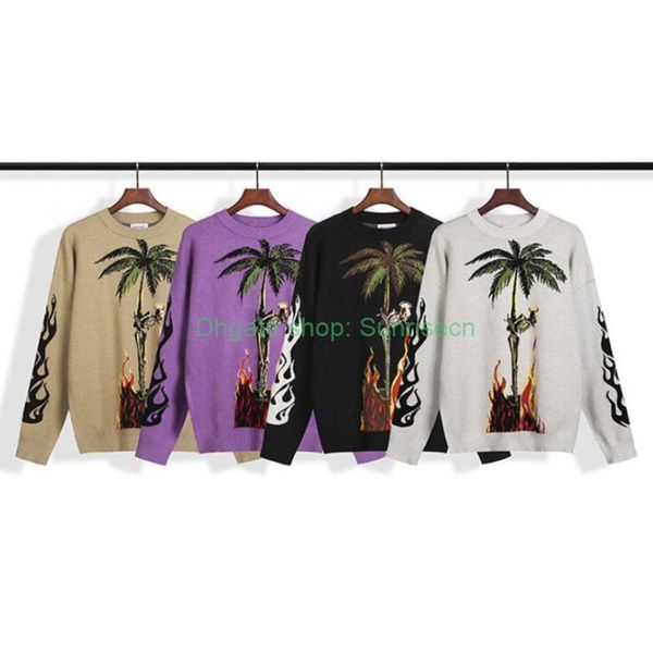 

2020 new sweater fashion men women sweater pullover long sleeve coconut trees printed couple sweaters size s-xl, White;black
