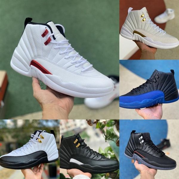 

jumpman 12 12s mens high basketball shoes utility grind indigo flu game dark concord ovo white playoff the master fiba gamma273f, Black