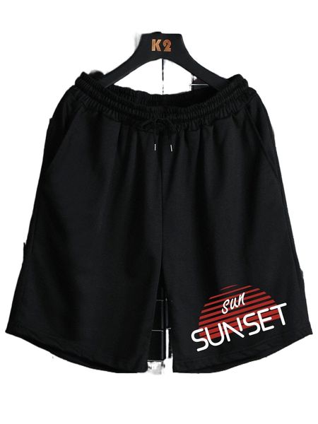 

romwe guys letter graphic drawstring shorts z1b7#, White;black