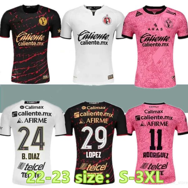 

2022 2023 tijuana de xolos soccer jersey 22 23 club manotas martinez angulo castillo rosa home away football shirt s-3xl, Black;yellow