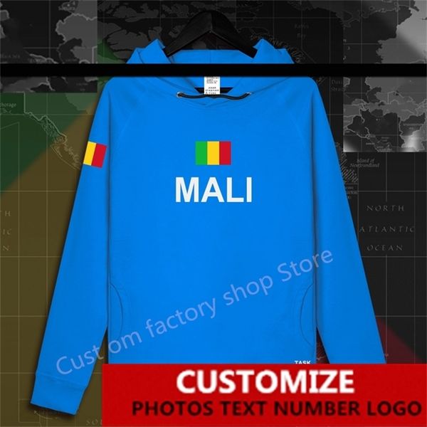 Mali Mli Malian ML Fãs de Jersey Custom de DIY Número do Nome Hoodies Homens Mulheres Logo Casual Casual 220620