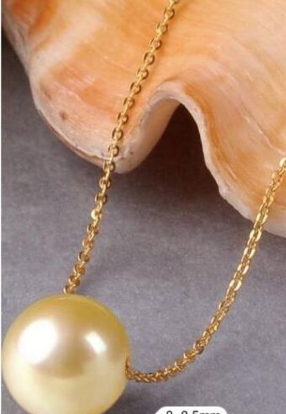 

huge 12-13mm south sea natural gold pearl pendant 18 chain, Silver