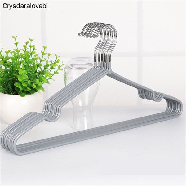 

10/20pcs/lot 40cm non-slip metal shirt trouser hook hanger pvc plastic and high manganese steel hangers for clothes racks 220408