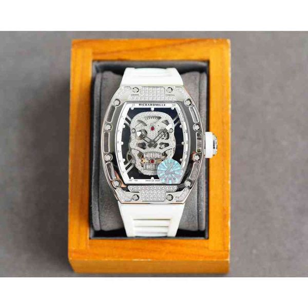 

watches wristwatch designer luxury mens mechanical watch richa milles rm052 fully automatic movement sapphire mirror rubber watchband swiss, Slivery;golden
