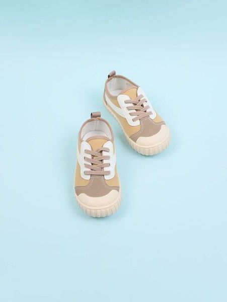 

toddler boys color block lace-up front sneakers she, Black