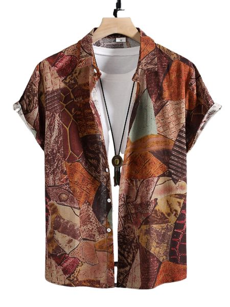 

men random allover print shirt without tee h9ny#, White;black
