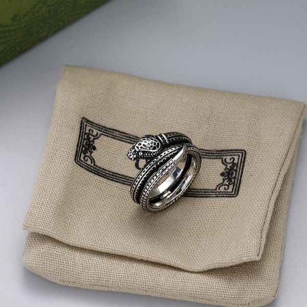 

luxury brand designer animal head ring stainless steel crystal wedding ring woman jewelry love rings men promise for female women gift engag, Silver