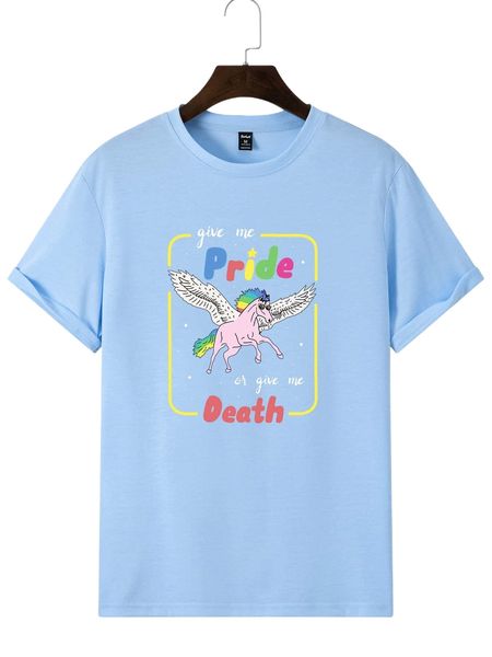 

romwe x milasneeze guys lgbt horse print tee u20j#, White;black