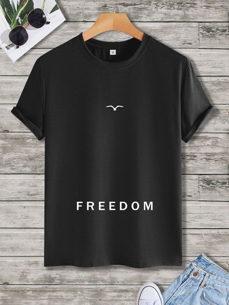 

men bird & letter graphic tee n3zw#, White;black