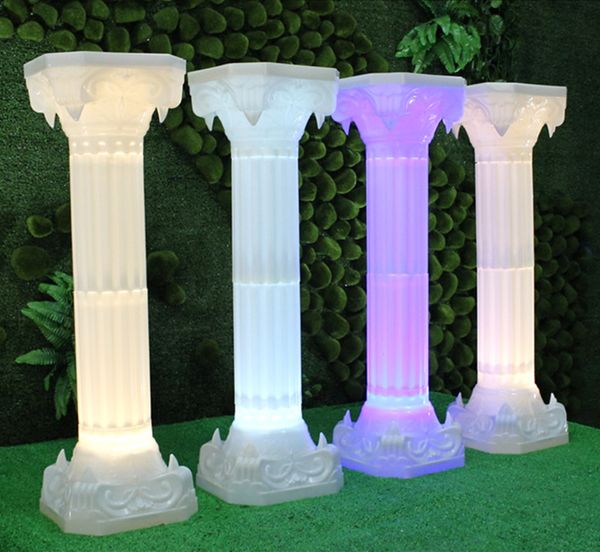 Centrotavola di decorazione di nozze di design di lusso LED Colonna romana Strada citata Puntelli per feste di festa Pilastri 4 pezzi