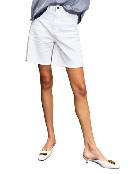 

motf premium raw hem denim bermuda shorts e4ke#, White;black