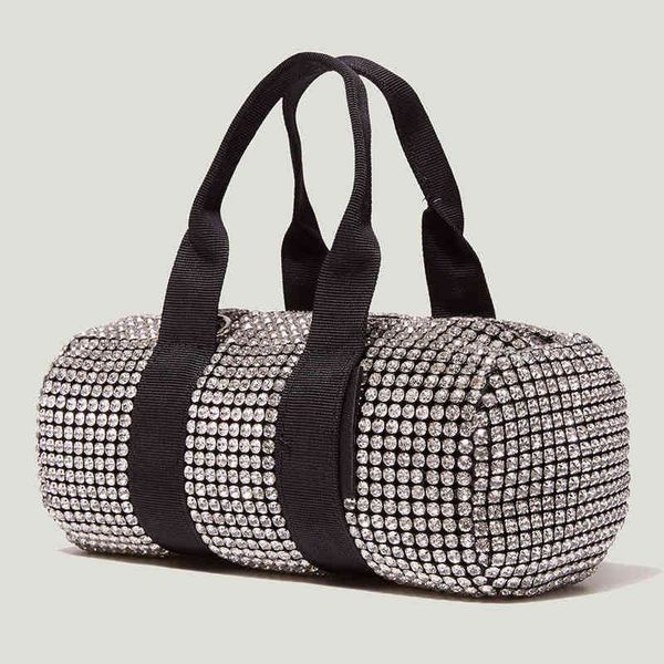 

shiny rhinestone small shoulder brand bags for women hit winter luxury designer cool party chain bucket crossbody handbags 220507