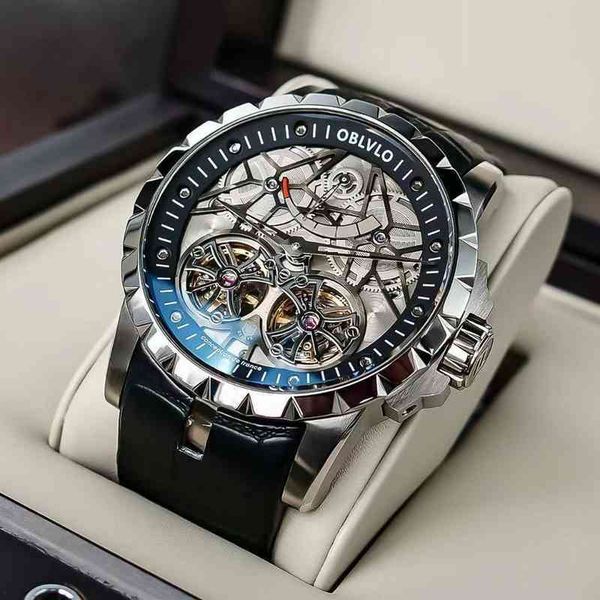 

clockwork double tourbillon movement]watch mens 4.6 size watch imported luxury mechanical, Slivery;brown