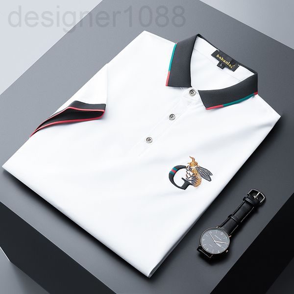 

men's polos designer little bee summer new lapel short sleeve t-shirt men's fashion casual mercerized cotton polo shirt t-shirt dd, White;black