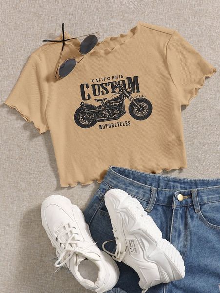 

lettuce trim letter and motorcycle print v0km#, White