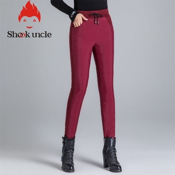 

winter outdoor womens down pants mid waist thick solid color 90% white duck down pants waterproof windproof warm trousers pants 201228, Black;white