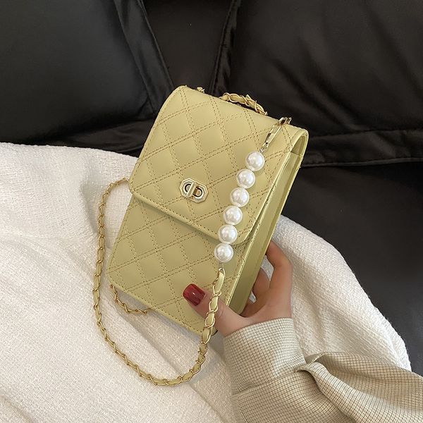 

designer handbags bag female 2022 new fashion mobile phone bag lingge chain messenger small square net red shoulder