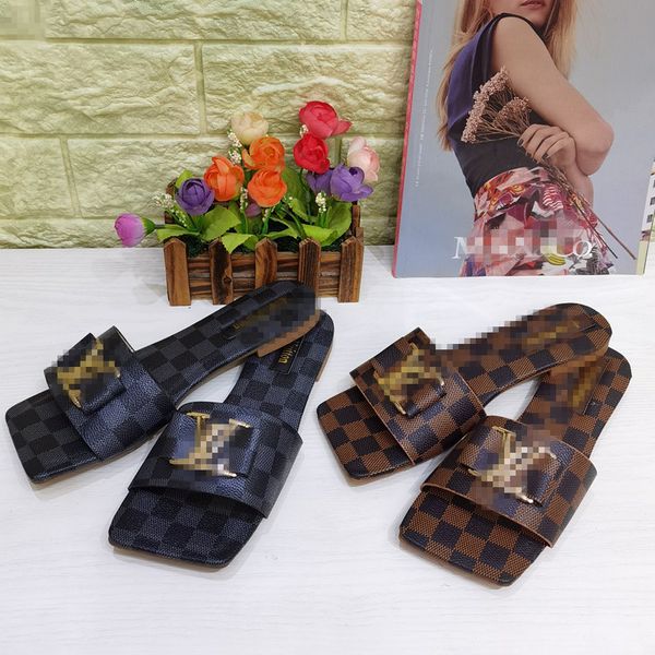

designer flip flops lvslippers womens slides mksandals men luxury g shoes summer beach slide flat platform flower women laether sandal, Black