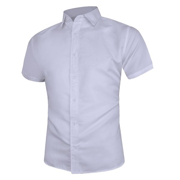 

40kg100kg summer new mens shirts casual fashion short sleeve slim fit social shirts button down male blouses 4xl 5xl 210412, White;black