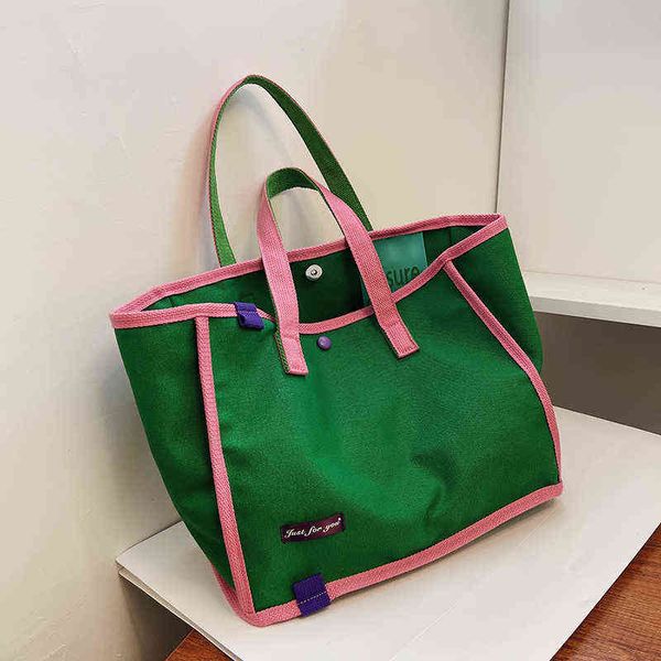 

evening bags women canvas shoulder large ladies shopping cotton cloth fabric grocery handbags harajuku books for girls 220428