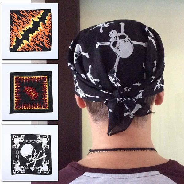 Multifunktions-quadratischer Schal, Kopfbedeckung, bedruckt, Totenkopf-Paisley, geometrisch, Hip-Hop-Haarband, Bandanas, Damen- und Herren-Stirnband