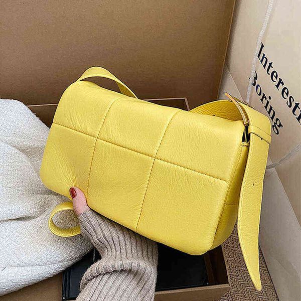 

solid color pu leather plaid shoulder crossbody bags for women 2022 women's designer flap handbag female travel messenger bag g220509