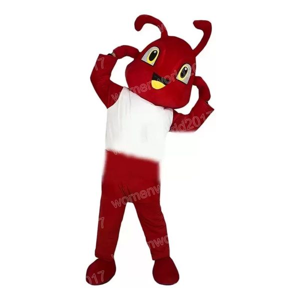 Costume da mascotte formica rossa di Halloween Costume da personaggio dei cartoni animati di alta qualità Completo da adulto unisex Vestito da carnevale di Natale