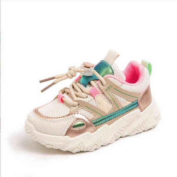 

spring new children sports shoes girls boys casual mesh breathable student running shoes light and comfortable shoes g220517, Black;red