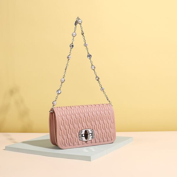

luxury desiginer bags simple chain pleated messenger bag texture portable handbags mini korean wallet fashion shoulder bag square handbag wo