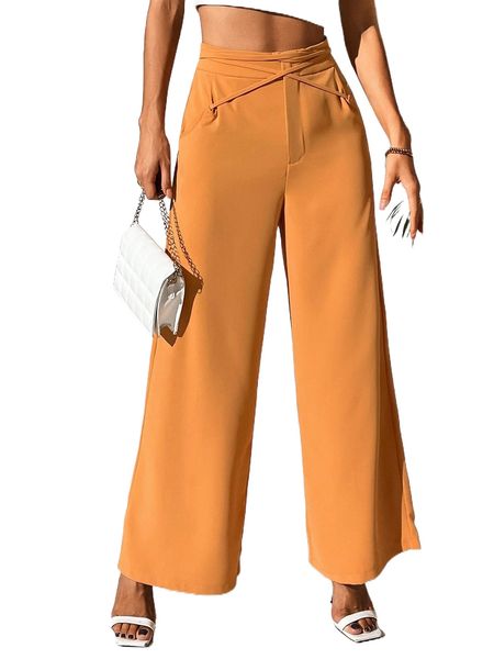 

criss cross tie back pants r77g#, Black;white