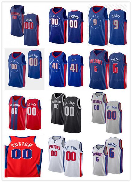 

basketball jersey 75th mens womens youth detroit''pistons''jerami 9 grant josh 35 marvin bagley iii saddiq 41 bey hamido, Black;red