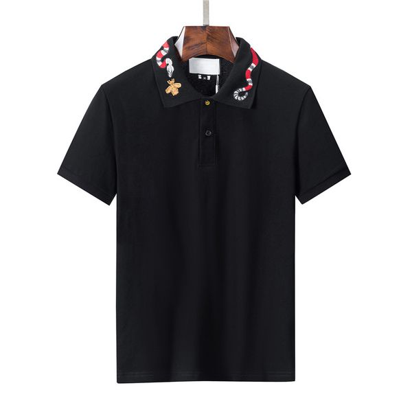 Design Stripe Polo Shirt T camisetas Snake Polos Bee Floral Bordado Mens High Street Fashion Horse Polo T-Shirt M-3xl