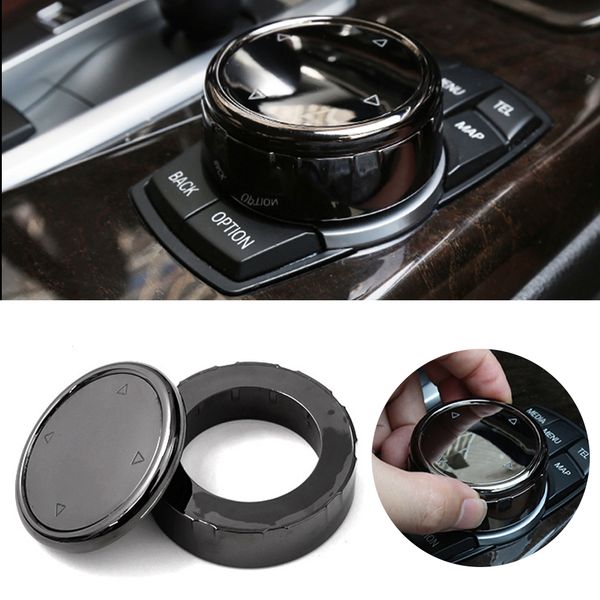 

car multimedia button knob cover ceramic black for bmw x1 f25 x3 x5 f16 1 2 3 5 series f10 f20 f30 f34 auto interior