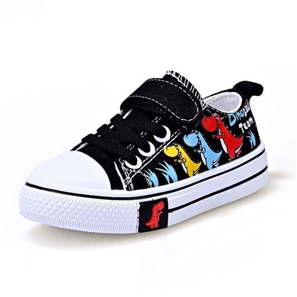 

children cartoon canvas boys girls casual lowshoes baby spring and autumn breathable single fashion sneakers 220721, Black
