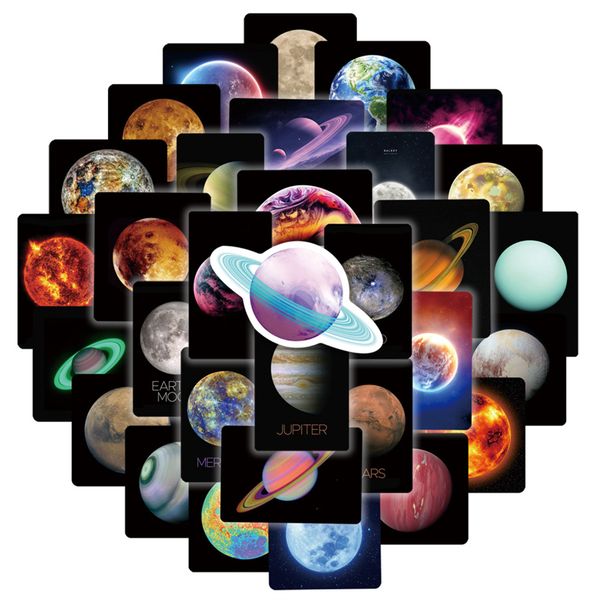 

50pcs planet stickers pack for lapskateboard motorcycle decals