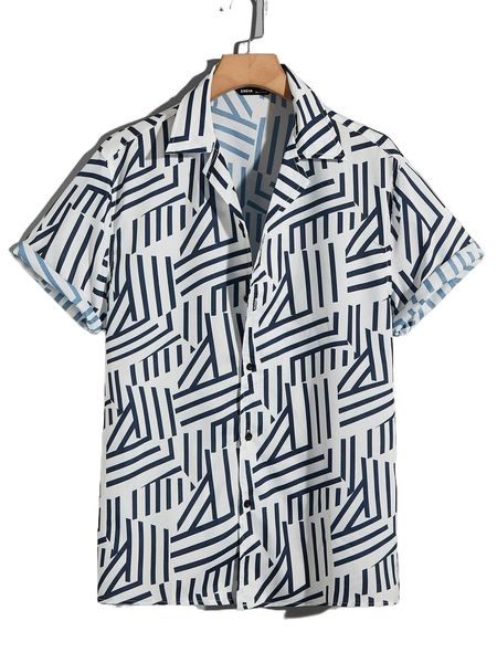 

men random striped shirt 05wb#, White;black