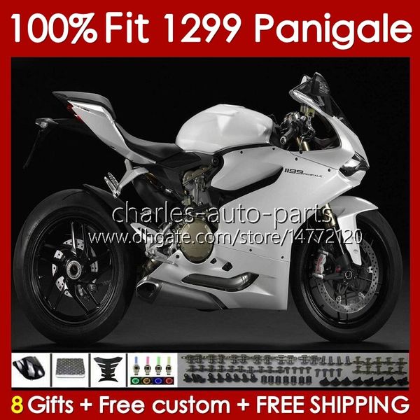 OEM-Körper für Ducati Panigale 959 1299 S R 959R 1299R 15-18 Bodywork 140NO.18 959-1299 959S 1299S 15 16 17 18 Rahmen 2015 2016 2017 2018 Injektionsformmaterialien Pearl White BLK