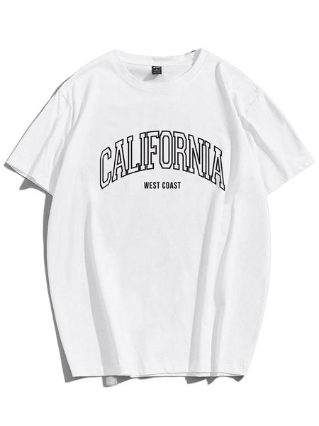 

romwe guys letter graphic tee x6b5#, White;black