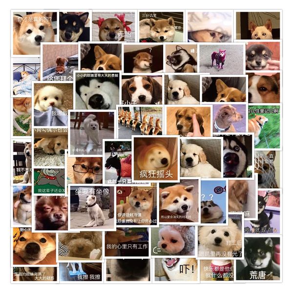 

50pcs animals dog cute sticker pack waterproof for phone case lapoffice study room car graffiti decal wholesale