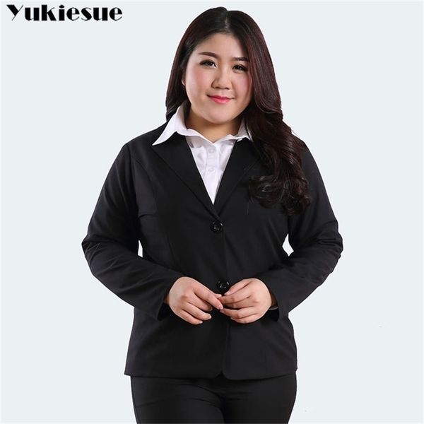 

fashion blazer women outerwear autumn women s blazers black ladies lady office girl coat female plus size 3xl 10xl 210412, White;black