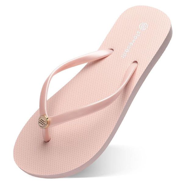 

2022 summer slippers beach sandals shoes women flip flops green yellow orange navy bule white pink brown size 35-38 with box, Black