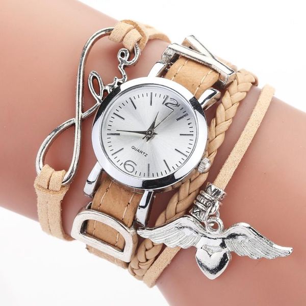 Armbanduhren Biene Anhänger Frauen Uhr Leder Gürtel Armband Mode Lässig Party Damen Elegante Uhren Reloj MujerArmbanduhren ArmbanduhrenW