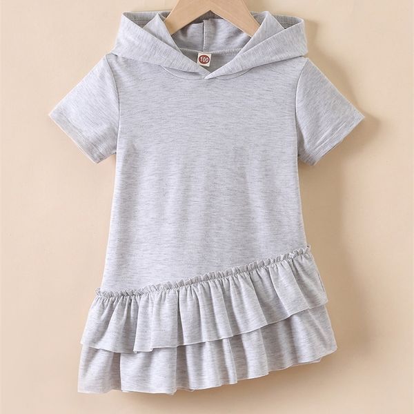 

toddler girls hooded ruffle asymmetrical hem dress she, Red;yellow