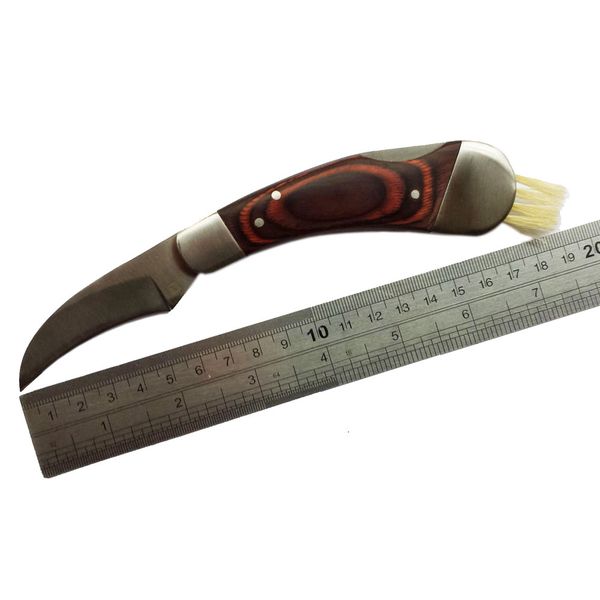 

10pcs Mushroom Knife with Boar Bristles Brush Outdoor Fungus Truffles Hunting Sharp Knives Neoprene Pouch