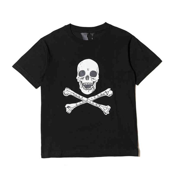 

t shirt lone fashion men's and women's skull loose short sleeve cotton big v hip hop t-shirt 3tkz, White;black