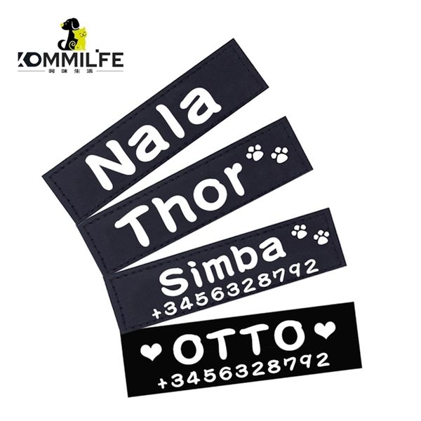 2 PZ PU Targhette identificative per cani personalizzate Etichetta adesiva per collare K9 Patch Nome personalizzato Animale domestico 220610